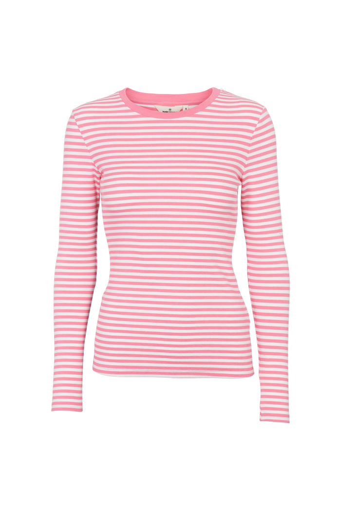 Basic Apparel Ludmilla LS Tee T-shirts 754 pink carnation / bright white